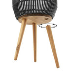 Casafield Indoor Planter with Stand, Black Floor Planter with Wood Legs, Large Plant Pot Cover with Liner for Houseplants, Flower Pots and Trees - color: Black With Natural Legs