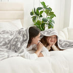 Snuggle Sac Leopard Queen Size Grey Microfiber Fluffy Warm Cozy Fuzzy Soft Blanket Reversible Cheetah Blankets for Bed, Couch, Sofa, 90x90 inches - color: Leopard Grey, size: Queen(90"x90")