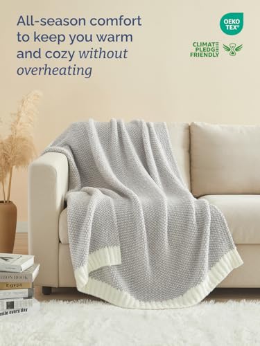 Grey Throw Blanket - Super Soft Throw for Couch, Bed, Sofa, Chair - Lightweight, Warm, Double Sided Knit - All Season Cozy, Fuzzy, Anti-Static Microplush Blanket for Women, Bedroom, Home Decor, 50x60 - color: 01 - Heathered Grey