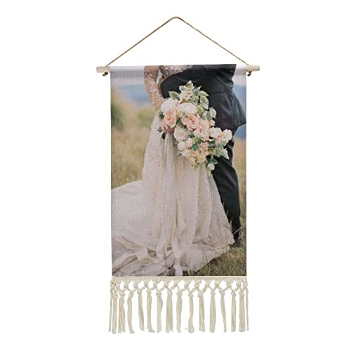 GUANGSHACORA Custom Cotton and Linen Hanging Wall Art Poster with Picture Text Painting Scroll Poster for Home Decor