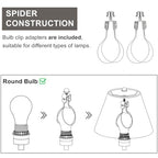 Lamp Shades for Table Lamps, Gray Lampshades Set of 2, 5.5" Top x 10" Bottom x 6.6" High, Natural Linen Lamp Shades for Floor Lamps Bedside Lamps, Spider, Bulb Clip Adapters Included - color: Gray