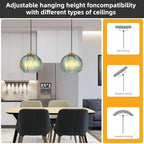 Mikeru Mint Glass Pendant Lights Kitchen Island Lighting Single Globe Pendant Light Fixtures Century Modern Kitchen Island Pendant Lighting for Bedroom Living Dining Room Light Fixture（Without Bulb） - color: Mint-1 Light-1PC