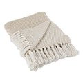 DII Woven Throw Collection 100% Cotton, Basketweave, 50x60, Stone - color: Stone, size: 50x60"