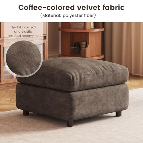 Guyii Storage Stool Modern Sofa Ottoman Brown Living Room Ottomans Fabric Modern Sofa Seat Shoes Changing Stool with Large Storage for Living Room - color: Brown, size: ottoman