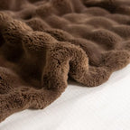 YUSOKI 3D Fleece Bubble Throw Blanket | 380GSM Ultra Soft Fluffy Plush | Non-Shedding Lightweight Cozy Blanket for Couch Sofa Bed | All Season(Brown,50 * 60inches) - color: Brown, size: Throw(50" x60")