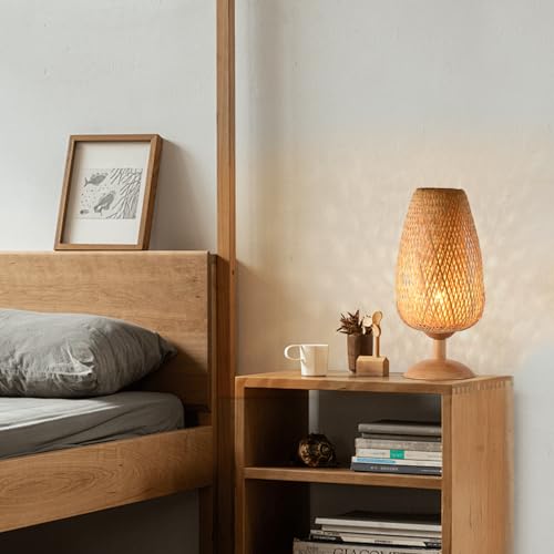 Bamboo Lamp Shade, 2-Pack Hand-Woven Bamboo Rattan Hanging Light Shade,D 9.05" Rattan Table Lamp Shade for Floor Lamp, Wall Sconces Light Cover Table Light,Pendant light - color: Bamboo 9.05 in 2-Pack