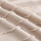 Standard Pillow Shams 2 Pack, Standard Size Pillowcases, Soft Microfiber Geometric Striped Boho Pillow Covers with Envelope Closure, Cream, 20x26 Inches (No Insert) - color: Cream-stripe, size: Standard(20*26)