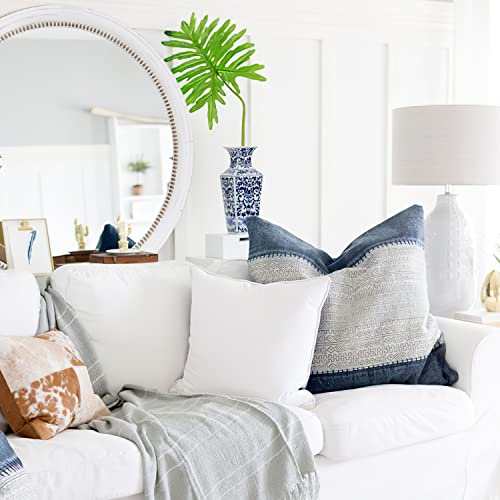 Rustic Farmhouse Mirror,32" White Natural Wooden Circle Wall Mirror,Round Decorative Wall Hanging Mirror with Beads for Bedroom, Living Room or Entryway - size: 32"L x 32"W