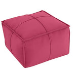 MeMoreCool Stuffed Round Pouf Ottoman Foot Rest, Floor Pouf Foot Stool with Soft Foam Chunk Filling, Small Round Ottoman Footstool Circle Footrest for Living Room - color: Piping Magenta