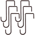 ESFUN 6 Pack 2 x 6 inch Fence Hooks Patio Hooks Brown Powder Coated Steel Hangers fits Easily for Vinyl Fences Indoor & Outdoor Hanging Lights, Plants & Planters, Bird Feeder, Pool Equipment