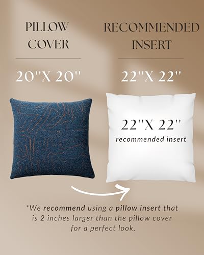 Throw Pillow Covers, Pack of 1 Woven Jacquard Cushion Covers for Sofas, Couches, Bed, Boho Home Decor, Cozy Soft and Comfortable Pillow Cases, Amorf, Blue 20x20 Inch - color: Blue, size: 20" x 20" (Pack of 1)