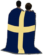 Pure Country Weavers Sweden Flag Blanket - Gift Tapestry Throw - Woven from Cotton - Made in the USA (72x54) - color: Sweden, size: 72" x 54"