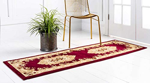 Unique Loom Versailles Collection Area Rug - Henry (2' 7" x 10' Runner Red/Brown) - color: Red/Brown, size: 2'7" x 10' (Runner)