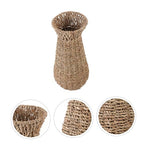 Holibanna Floor Vase Decorative Woven Vase Plant Stands Rustic Wedding Decor Wicker s Tall Ornament European Style Flower Basket Desktop Flower Arrangement Office Straw
