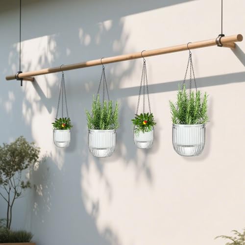 Self-Watering Hanging Planter for Indoor Plants - Easy Care, Long Lasting - Perfect for Herbs, Succulents, and More (White Transparent) - color: White Transparent