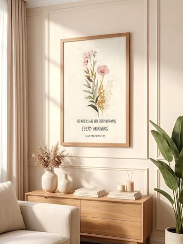 LBTZEVIR Framed Christian Wall Art Bible Verse Wall Art Are Floral Wall Art Every for Prayer Room Church Study & Living Room Decor 16x12 Inch - color: Scripture 1, size: 16"L x 12"W