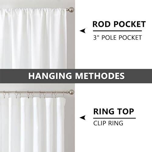 Tollpiz Short Linen Tier Curtains Rod Pocket Semi Sheer Half Kitchen Curtain Burlap Light Filtering Thick Linen Drapes for Bathroom, 30 x 24 inches Long, White, Set of 2 Panels - color: White, size: 30"W x 24"L (Pack of 2)