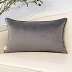 Yangest Grey Throw Pillow Cover Velvet Cushion Cover Branches Rectangular Pillowcase for Sofa Couch Bedroom Living Room, 12x20 Inch - color: Grey, size: 20" x 12" (Pack of 1)