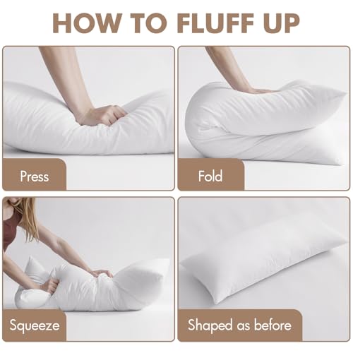 MIULEE 14x36 Inch Premium Lumbar Throw Pillow for Bed Sofa Couch Virgin Microfiber with 100% Cotton Cover Decorative Throw Pillow Insert Stuffer Form - size: 14x36 Inch (Pack of 1)