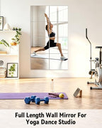 Home Gym Mirrors 12 Inch x 12Pcs Full Length Mirror Tiles Acrylic Unbreakable Wall Mounted Mirror Frameless Full Length for Home Gym, Bedroom, Door - size: 12x12Inchx12Pack