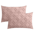 JELLYMONI Pillowcases King Size Smokey Pink 2 Pack Boho Plaid Bed Pillow Covers 20x36in Polyester Envelope Pillow Shams Tufted Bohemian Textured (Pillows are not Included) - color: 06 - Smokey Pink - Grid, size: 36" x 20" (Pack of 2)