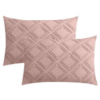 JELLYMONI Pillowcases King Size Smokey Pink 2 Pack Boho Plaid Bed Pillow Covers 20x36in Polyester Envelope Pillow Shams Tufted Bohemian Textured (Pillows are not Included) - color: 06 - Smokey Pink - Grid, size: 36" x 20" (Pack of 2)