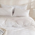 JELLYMONI Pillowcases King Size Bright White 2 Pack Boho Plaid Bed Pillow Covers 20x36in Polyester Envelope Pillow Shams Tufted Bohemian Textured (Pillows are not Included) - color: 04 - Bright White - Grid, size: 36" x 20" (Pack of 2)