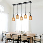MELUCEE 3 Pack Rattan Lamp Shade Small Boho Shades Replacement 6.0" Height Light Covers, Cylinder Woven Lampshade for Pendant Light Floor Lamps Chandelier Wall Sconces Light Fixture - size: 3 Pack