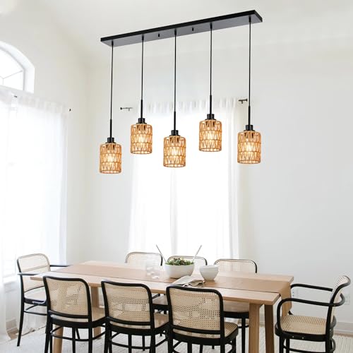 MELUCEE 3 Pack Rattan Lamp Shade Small Boho Shades Replacement 6.0" Height Light Covers, Cylinder Woven Lampshade for Pendant Light Floor Lamps Chandelier Wall Sconces Light Fixture - size: 3 Pack