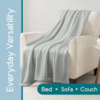 Vellux 100% Cotton Blanket, Twin, 66x90, Grey | Soft, Breathable Knit, Lightweight, All Season, Machine Washable, Oeko-Tex Certified, Hotel Quality - color: Grey, size: Twin