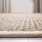 SAFAVIEH Area Rug 3' Round - Natural Fiber Collection - Natural & Beige, Seagrass, Basketweave Pattern with Border (NF114A) - color: Natural/Beige, size: 3' (Round)