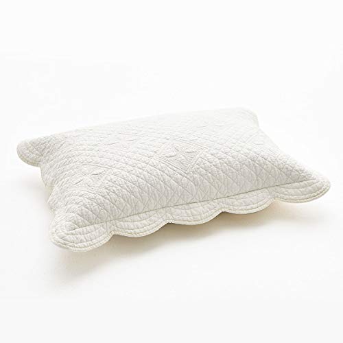 Sage Garden Luxury Pure Cotton Quilted Standard Pillow Sham 20'' x 26'', Ivory - color: Ivory, size: Standard