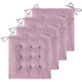 ELFJOY 4 Pack Chair Cushions for Dining Chairs Indoor Kitchen Seat Cushions with Ties Tufted Square Seat Pas for Kitchen Dining Office Room (16" Light Purple Velvet) - color: Light Purple