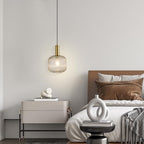 8 Inch Amber Glass Pendant Lights Small Modern Chandelier Pendant Lighting Mid Century Hanging Lights Adjustable Kitchen Island Light for Dining Room Bedroom Hallway - color: 8 Inch Amber