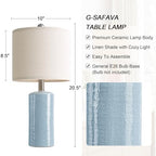 G-SAFAVA 20.5" Small Table Lamps for Living Room Lamp Set of 2 Ceramic Lamps for Bedroom Bedside Lamps Modern Boho Lamps for Night Stands Farmhouse Nightstand Lamp Side End Table Lamp, Light Blue - color: Light Blue