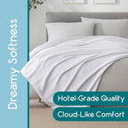 Vellux 100% Cotton Blanket, Queen, 90x90, White | Soft, Breathable Knit, Lightweight, All Season, Machine Washable, Oeko-Tex Certified, Hotel Quality - color: White, size: Queen