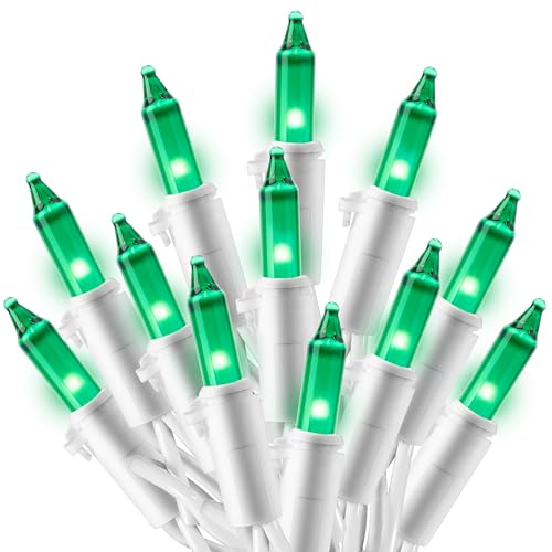 Joiedomi Christmas String Lights Indoor,100 Count Mini Green Light,21.4 FT Lighting Decor for Patio Dorm Classroom Bedroom Holiday Wedding Party Garland Birthday Festival,White Wire - color: Green, size: 100ct