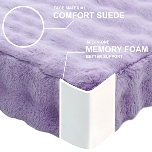 JKMAX 22 inches Floor Pillow for Adults - Large Meditation Cushion with Thick Foam & Soft Tufted Cover - Premium Outdoor Square Floor Cushion Seat - Yoga Pillows for Sitting On Floor - Light Purple - color: Light Purple, size: 1 Count