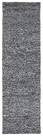SAFAVIEH Natura Collection Runner Rug - 2'3" x 8', Dark Grey, Handmade Wool Blend, Textured Design, Ideal for Hallway, Bedroom, Foyer (NAT620H) - color: Dark Grey, size: 2'3" x 8' (Runner)