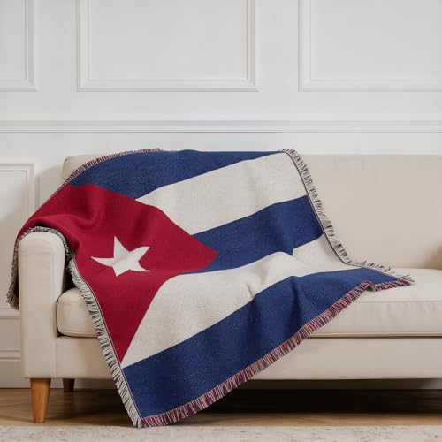 Pure Country Weavers Cuba Flag Blanket - Gift Tapestry Throw Woven from Cotton - Made in The USA (69x48) - color: Cuba Flag