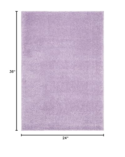 SAFAVIEH August Shag Collection Accent Rug - 2' x 3', Lilac, Solid Design, Non-Shedding & Easy Care, 1.2-inch Thick Ideal for High Traffic Areas in Entryway, Living Room, Bedroom (AUG900V) - color: Lilac, size: 2' x 3' (Rectangular)