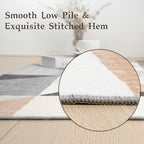 HOMFINE Washable Modern Area Rug - Geometric Style 5x7 Rugs for Living Room, Bedroom, Machine Washable Rug Soft Non Slip Non Shedding Area Rug - Grey Brown, 5'x7' - color: Grey/Brown, size: 5' x 7' (Rectangular)