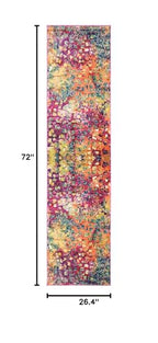SAFAVIEH Madison Collection Runner Rug - 2'2" x 6', Fuchsia & Gold, Boho Abstract Distressed Design, Non-Shedding & Easy Care, Ideal for High Traffic Areas in Living Room, Bedroom (MAD425D) - color: Fuchsia/Gold, size: 2'2" x 6' (Runner)