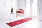 Unique Loom Chindi Cotton Collection Soft Hand Woven Natural Fiber Striped Area Rug, 2 ft 7 in x 9 ft 10 in, Red/Purple - color: Red/Purple, size: 2'7" x 9'10" (Runner)
