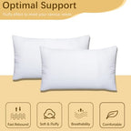 OKBA Throw Pillows Insert Set of 2, with 100% Cotton Cover, Bed and Couch - Indoor Hotel Decorative Pillows, 12x20 in White Pillows Inserts - size: 12x20 Inch (Pack of 2)