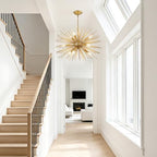 24" Modern Golden Sputnik Chandelier 9-Lights Mid-Century Modern Luxury Starburst Chandelier Gold Solid Metal Satellite Sputnik Chandeliers for Dining Room, Kitchen, Bedroom, Living Room - color: Golden 24" 9-Light