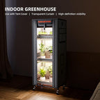 Spider Farmer 2026 Plant Stand with Grow Light, 4-Tier Rack 6Pcs 12" Full Spectrum 5000K LED Grow Lamps and Tent Cover Height Adjustable Small Greenhouse for Seedling Plant Indoor 16Lx12Dx47H (Update) - size: S-16x12x47in