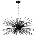 31in Black Sputnik Chandelier 4-Light Starburst Chandelier Light Fixture Solid Metal Mid-Century Modern Satellite Light Fixture for Dining Room Bedroom Bathroom Entryway Kitchen Island Foyer - color: Black 31" 4-Light