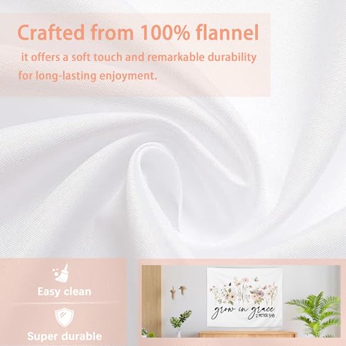 AQYIP Floral Christian Tapestry, Grow in Grace Butterfly Wildflowers Floral Tapestry, Bible Verse Wall Blanket Decor for Home Living Room Bedroom, 50x60 Inch - color: 3 - grow in grace