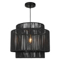 16 Inch Large Natural Simple Hand Weaved Rattan Pendant Lamp, Coastal Beach Black Rope Hanging Pendant Light Fixture for Dining Room Living Room Bedroom Kitchen Foyer - size: 6719